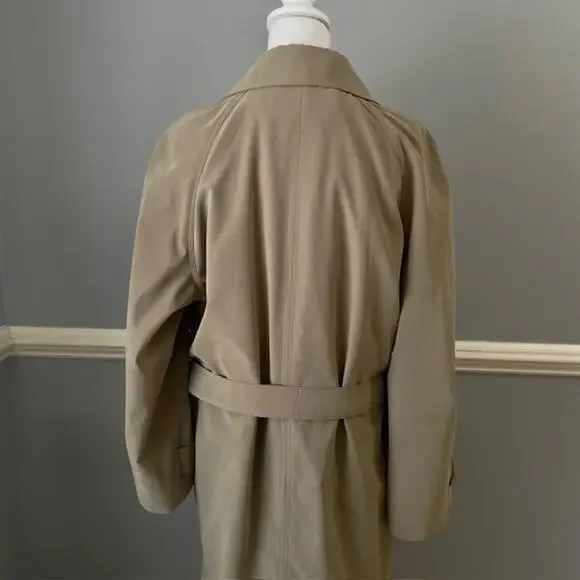 Cianni Cellini Beige Belted Trench Coat Men 38 Short Classic Tailored Outerwear - Picture 12 of 16